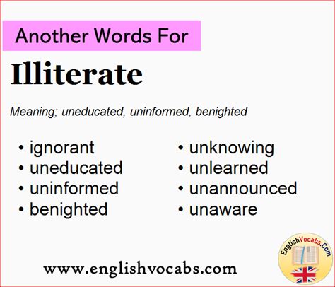 what is another word for illiterate